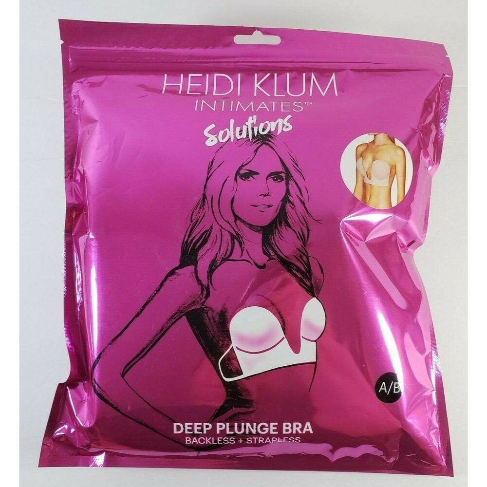 Heidi Klum Intimates Deep Plunge Bra A/B Backless Strapless Nude